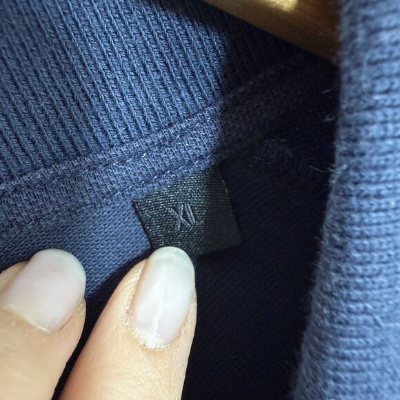 Raffi Men’s Shirt XL Polo Aqua Cotton Adult Navy Short Sleeve Golfer - Picture 4 of 9